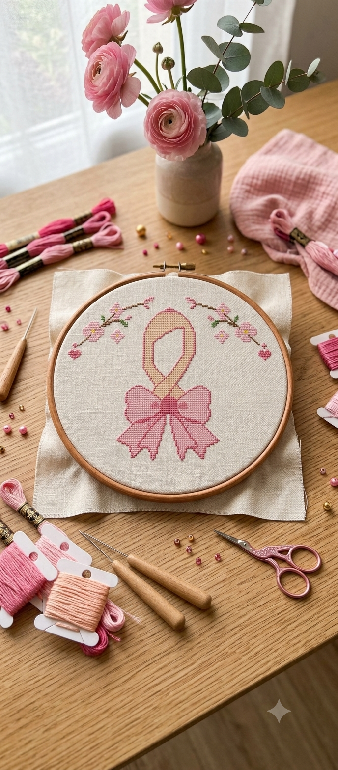 🎗️ Broderie octobre rose 🎗️