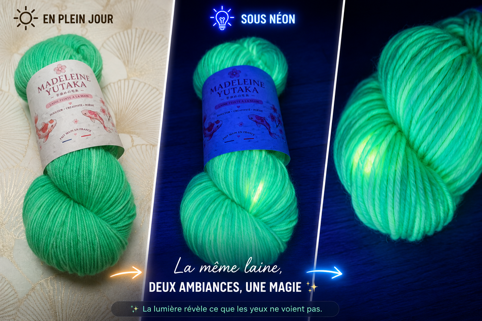 Edamame "fève de soja" ( laine reflets néon )